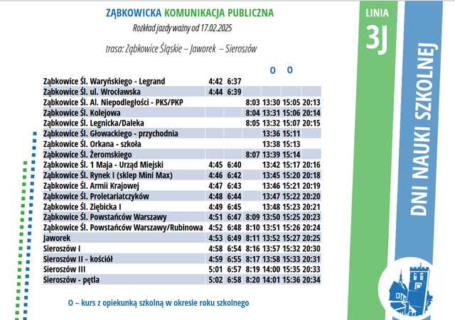 UWAGA! Będą zmiany rozkładów jazdy autobusów od 17 lutego