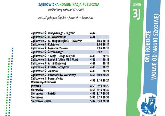 UWAGA! Będą zmiany rozkładów jazdy autobusów od 17 lutego