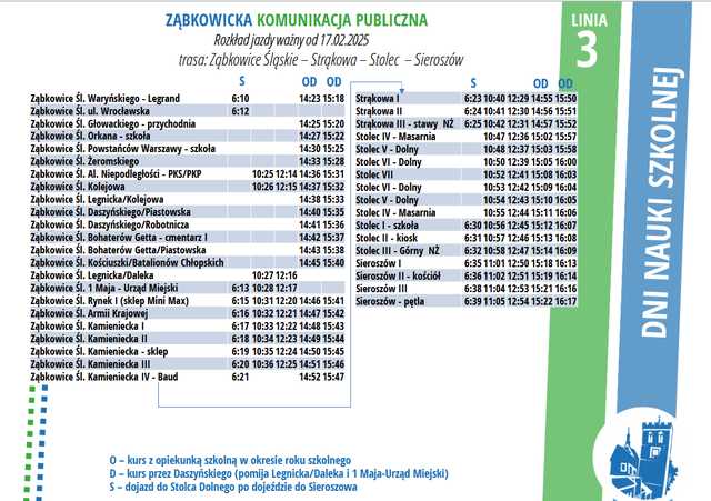 UWAGA! Będą zmiany rozkładów jazdy autobusów od 17 lutego
