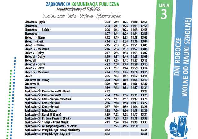 UWAGA! Będą zmiany rozkładów jazdy autobusów od 17 lutego