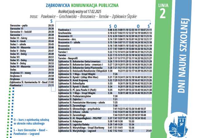 UWAGA! Będą zmiany rozkładów jazdy autobusów od 17 lutego