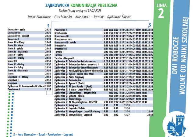 UWAGA! Będą zmiany rozkładów jazdy autobusów od 17 lutego