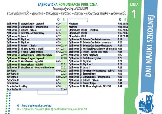 UWAGA! Będą zmiany rozkładów jazdy autobusów od 17 lutego
