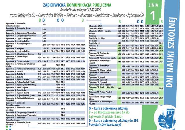 UWAGA! Będą zmiany rozkładów jazdy autobusów od 17 lutego