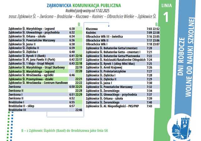 UWAGA! Będą zmiany rozkładów jazdy autobusów od 17 lutego