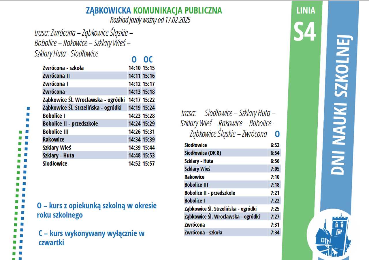UWAGA! Będą zmiany rozkładów jazdy autobusów od 17 lutego