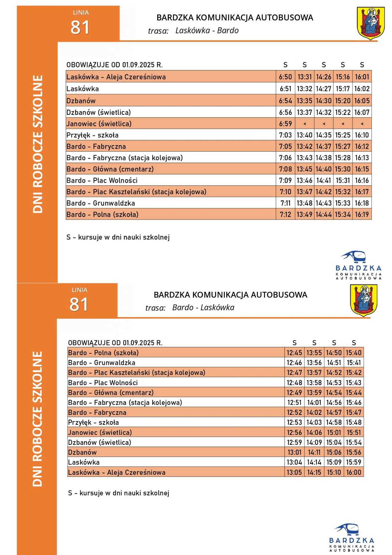 Bardo uruchamia własną komunikację autobusową. Wiemy, kiedy skorzystamy z miejskiego autobusu [ROZKŁADY JAZDY]
